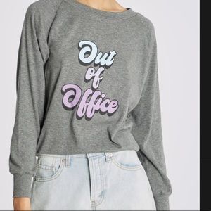 Wildfox Out of Office Sweatshirt Top SZ Medium